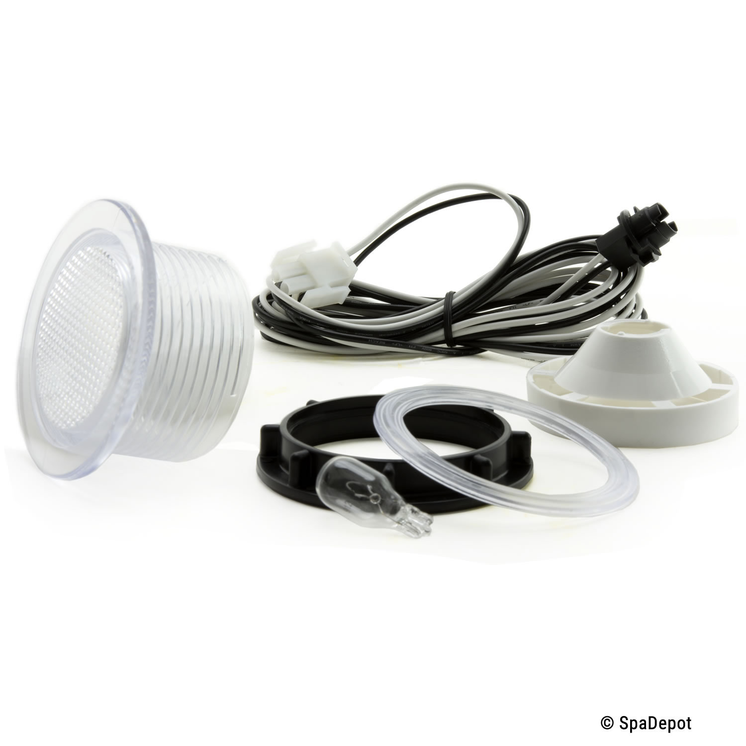 Light Assembly 3in for Hot Tub & Spa - Complete Kit with Lens, Bulb & Wiring 12V