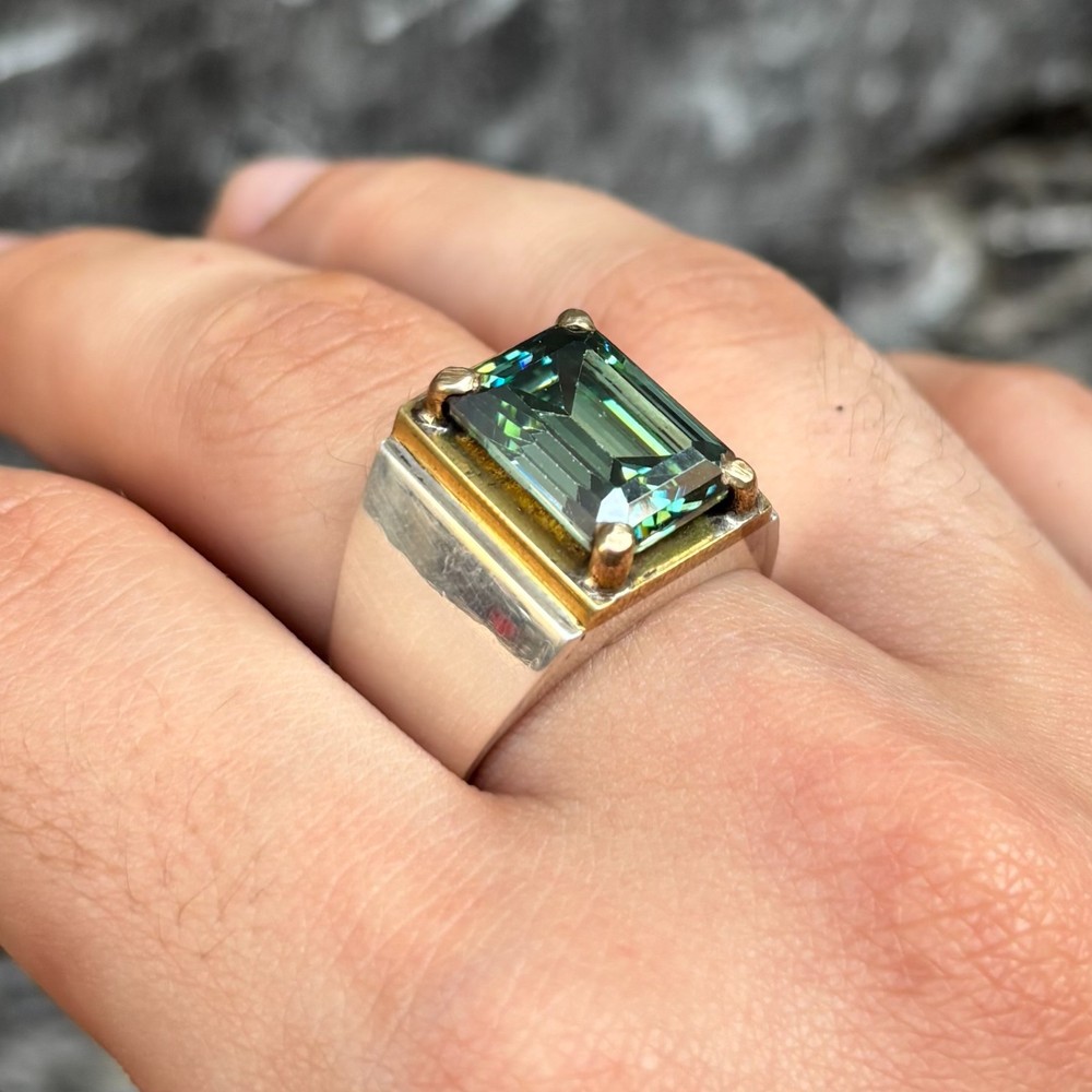 Stunning Moissanite In Handmade Silver Ring