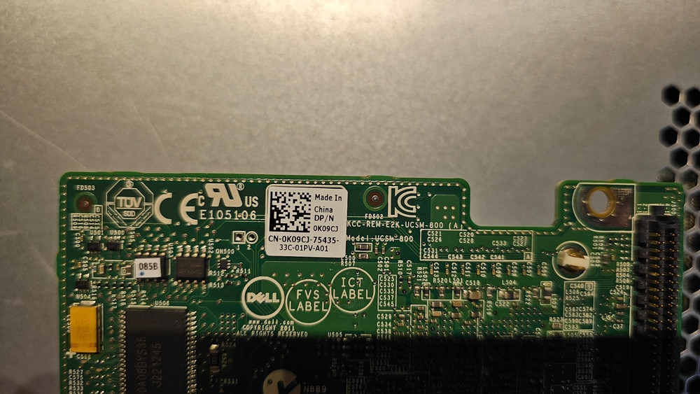 Dell Perc H310 Mini Mono RAID Controller - PN 0K09CG K09CG