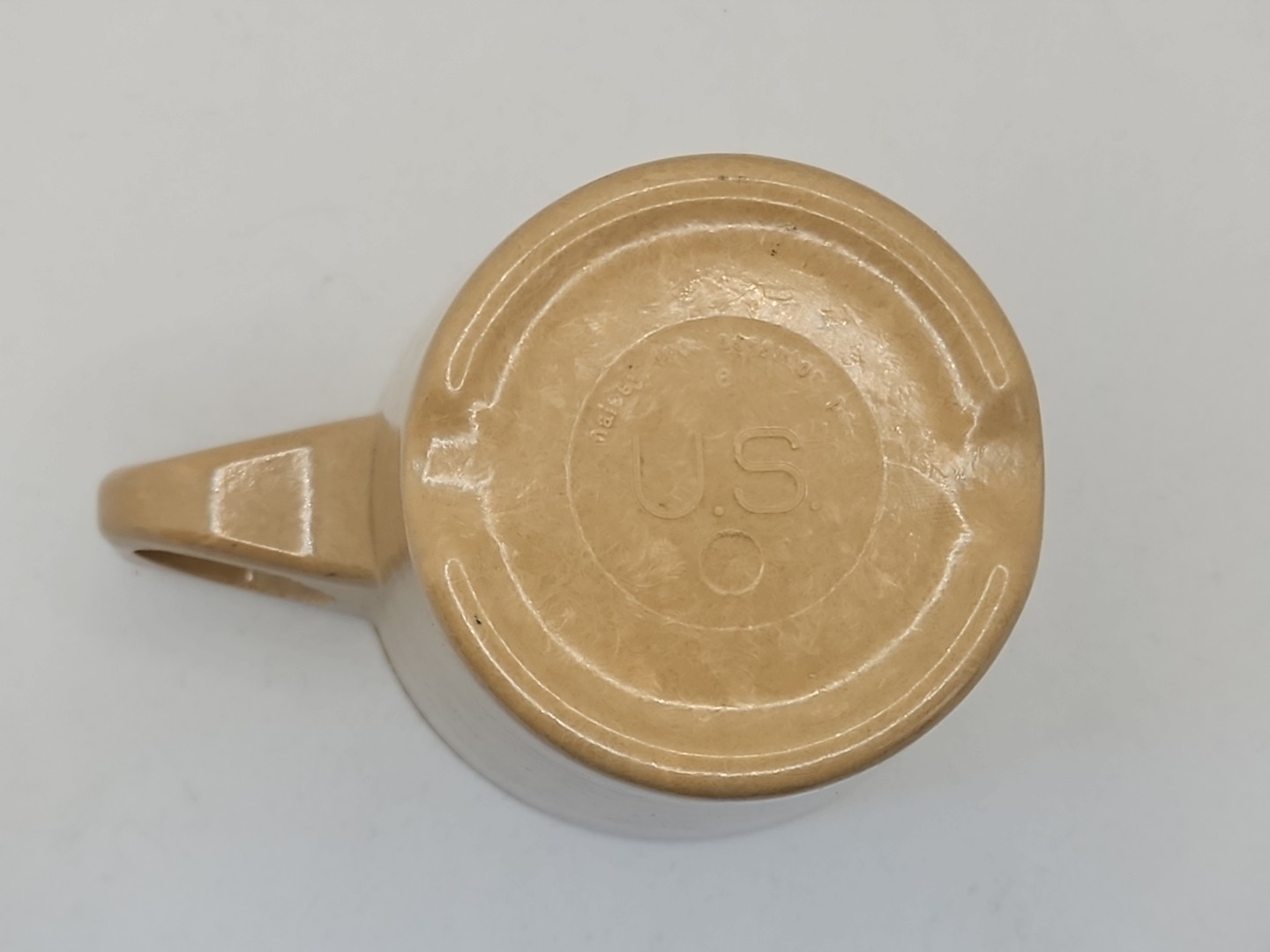 Box of 12 Halsey US Army 10 oz coffee mug tan military surplus mess cup