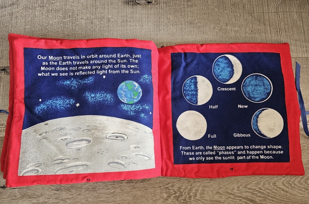 Exploring The Solar System Outer Space Fabric Panel Quilted Book Educational G20