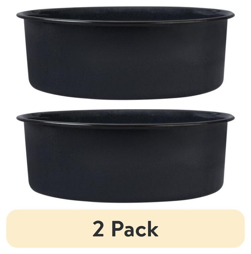 10in Enamel Cake Pan Gray