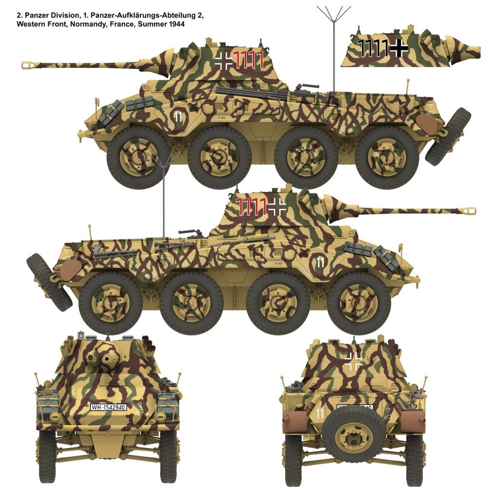 Das Werk 16006 Sd.Kfz. 234/2 'Puma' Normal/Command Versions 1/16 Scale Model Kit