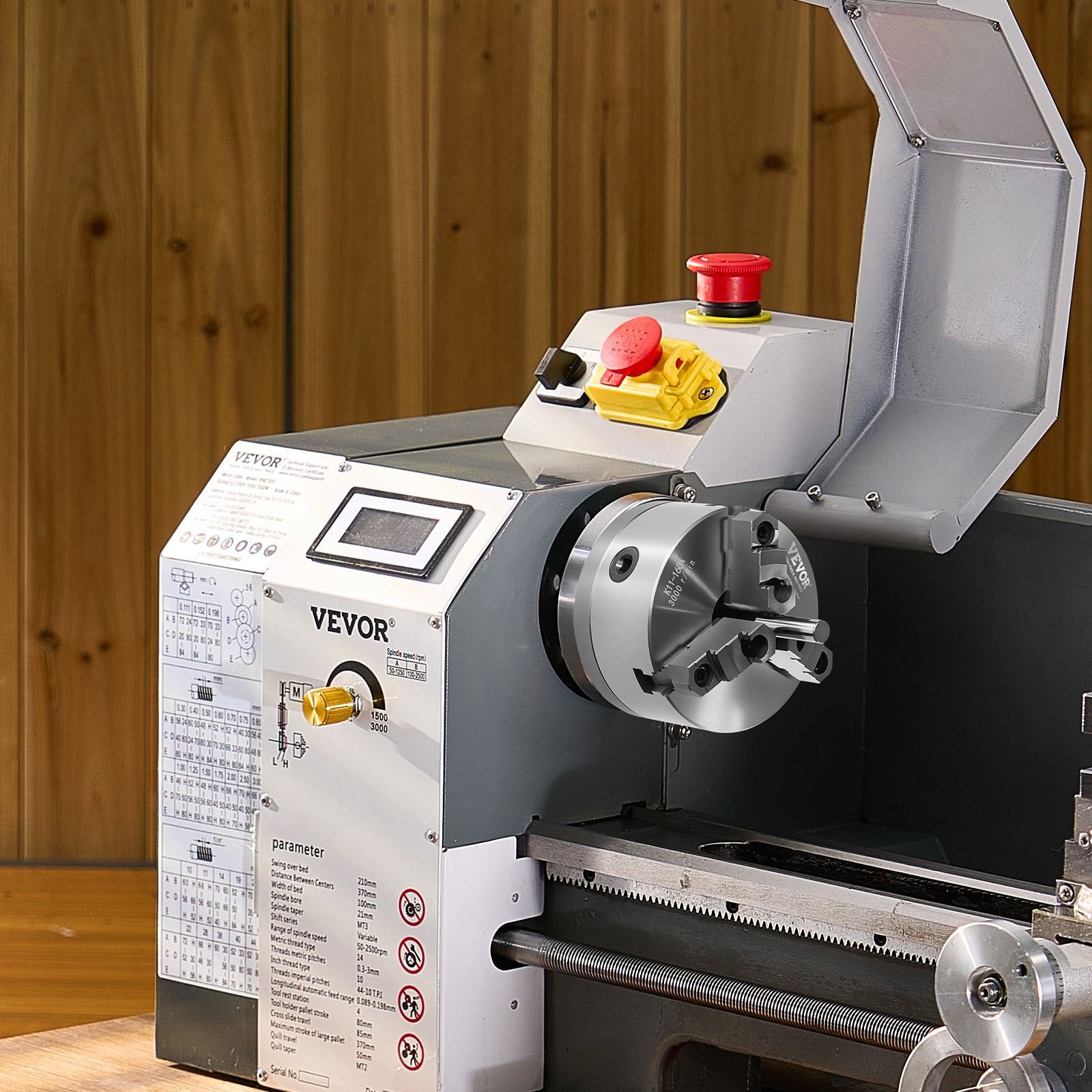 VEVOR 6 Inch 3-Jaw Self-Centering Lathe Chuck with 1 1/2 in-8 Threaded Backing