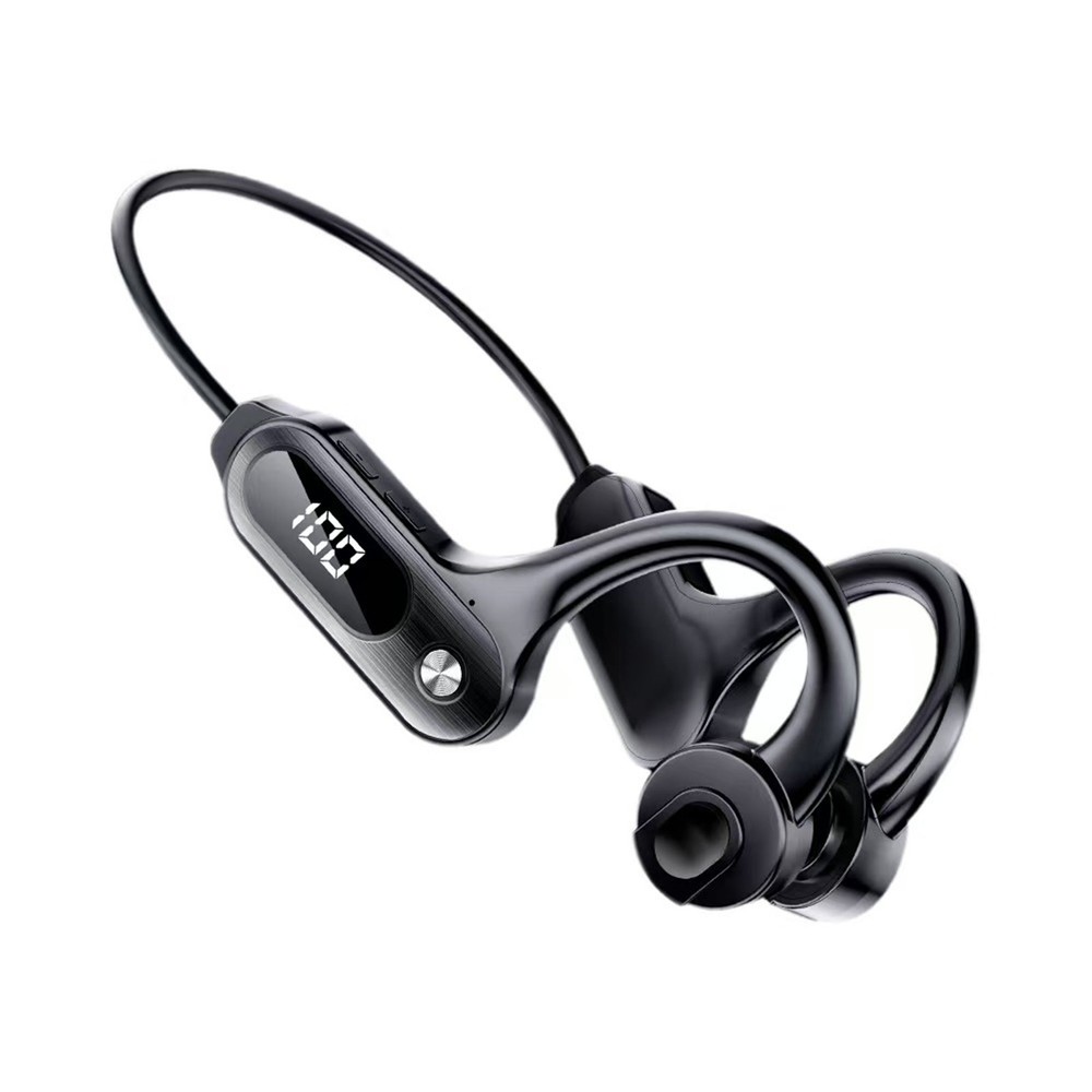 LED Digital Screen Bone Conduction Headphones Simple Operation 300mah Commute