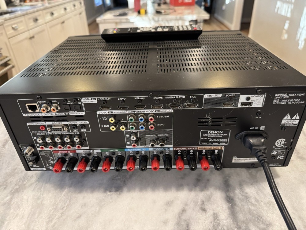 Denon AVR-X3000 7.1 CH 4K UHD Integrated Network A/V Receiver +Remote *BUNDLE!