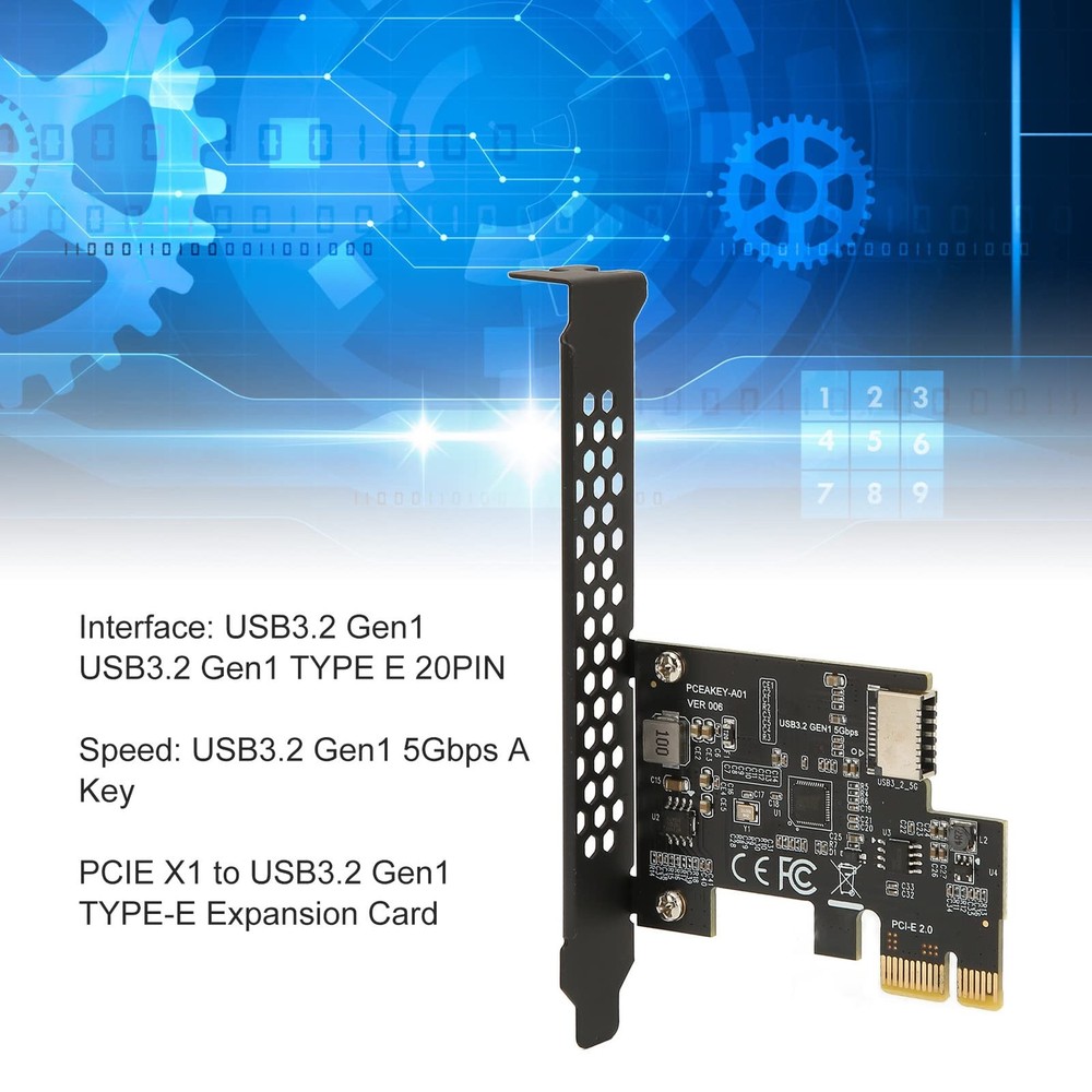 PCIe To USB 3.2 Expansion Card 5Gbps Type C Front Panel Adapter X1 To Type E