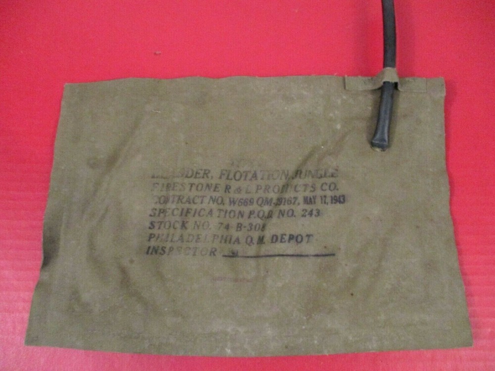 WWII USMC Marine Corps Inflatable Flotation Bladder w/Inflation Tube Dtd 1943 #2
