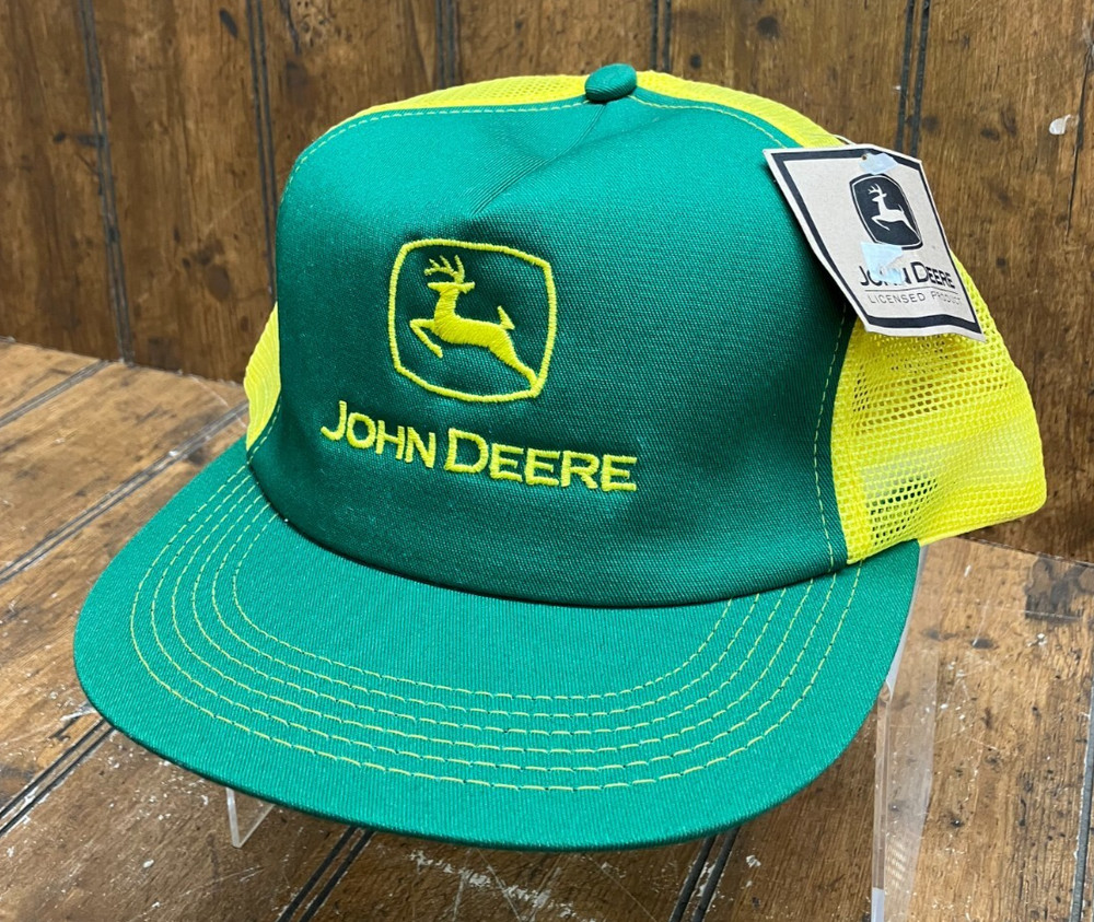 New w/ Tag NOS John Deere Green & Yellow Mesh Snapback Hat America's Legend #3