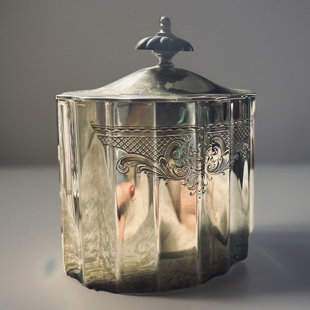 Beautiful Etched Silver Covered Dish, Lunt