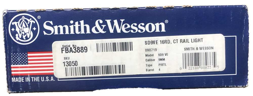 Smith &Wesson SD9 VE Box A-BOLT BROWING /KEL-TEC /GLOCK Paperwork, TRIGGER Lock