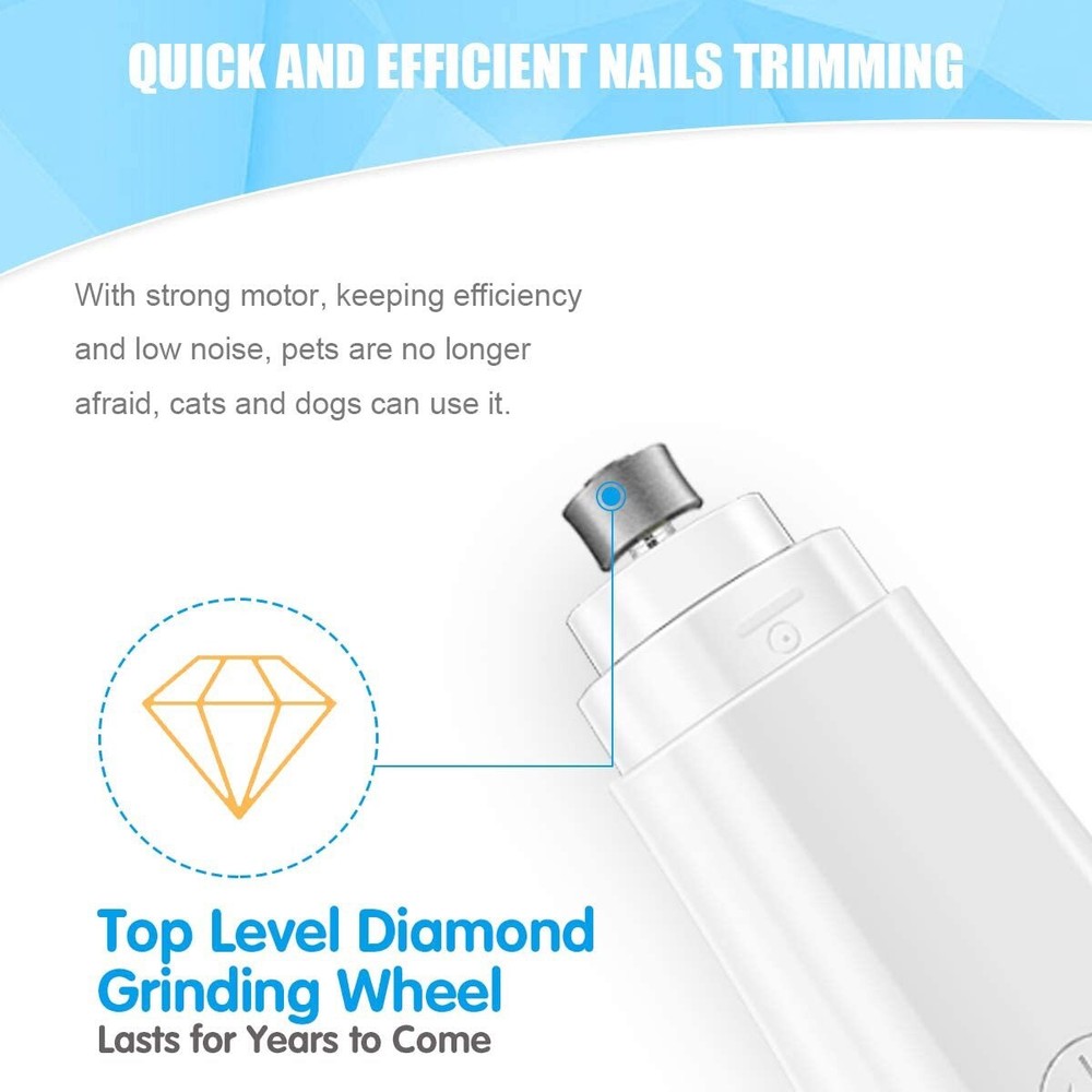 Professional Pet Nail Grinder Quiet & Rechargeable for Quick Efficient Grinding