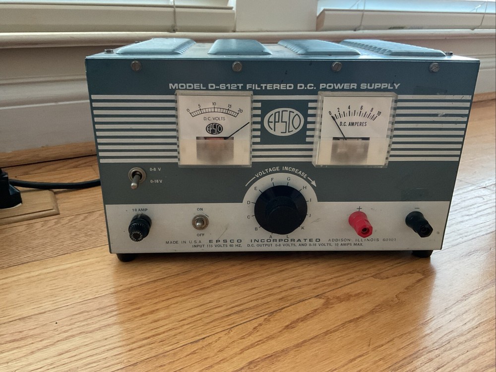 VTG EPSCO Model D-612T Filtered D.C. Power Supply-Powers On