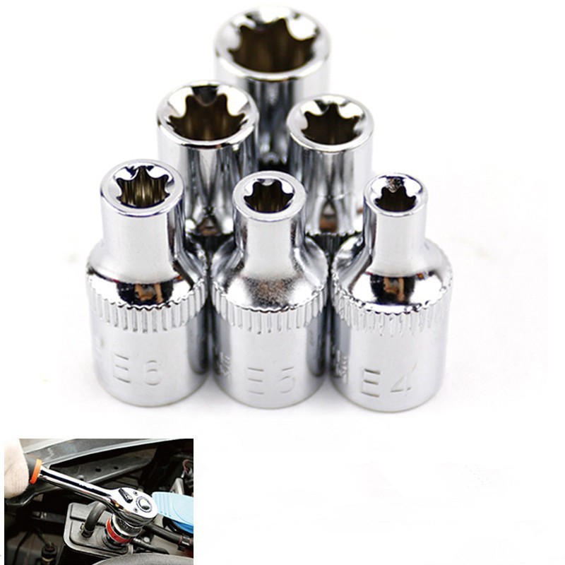 Supplies Drive Sockets Star Silver Steel E4 E5 E6 E7 E8 E10 6pcs High quality