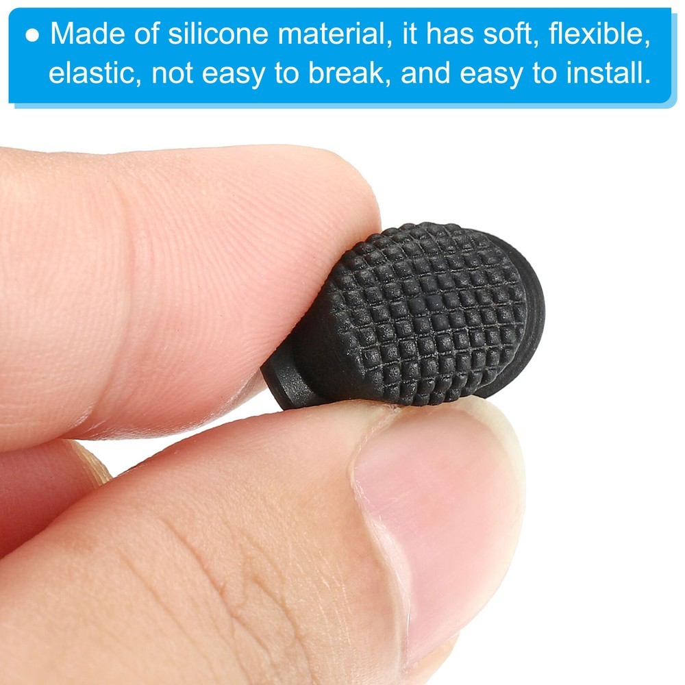 0.47" LED Flashlight Switch Cap, 5 Pcs Silicone Soft Boot Cover, Black