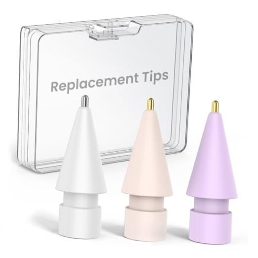 3 Pack Replacement Tips Compatible with Apple Pencil White Pink Lavender