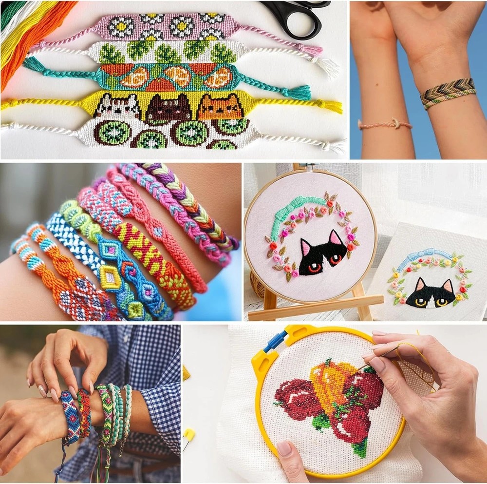 276 Pack Embroidery Floss Thread Kit Including 210 Colors Cross...