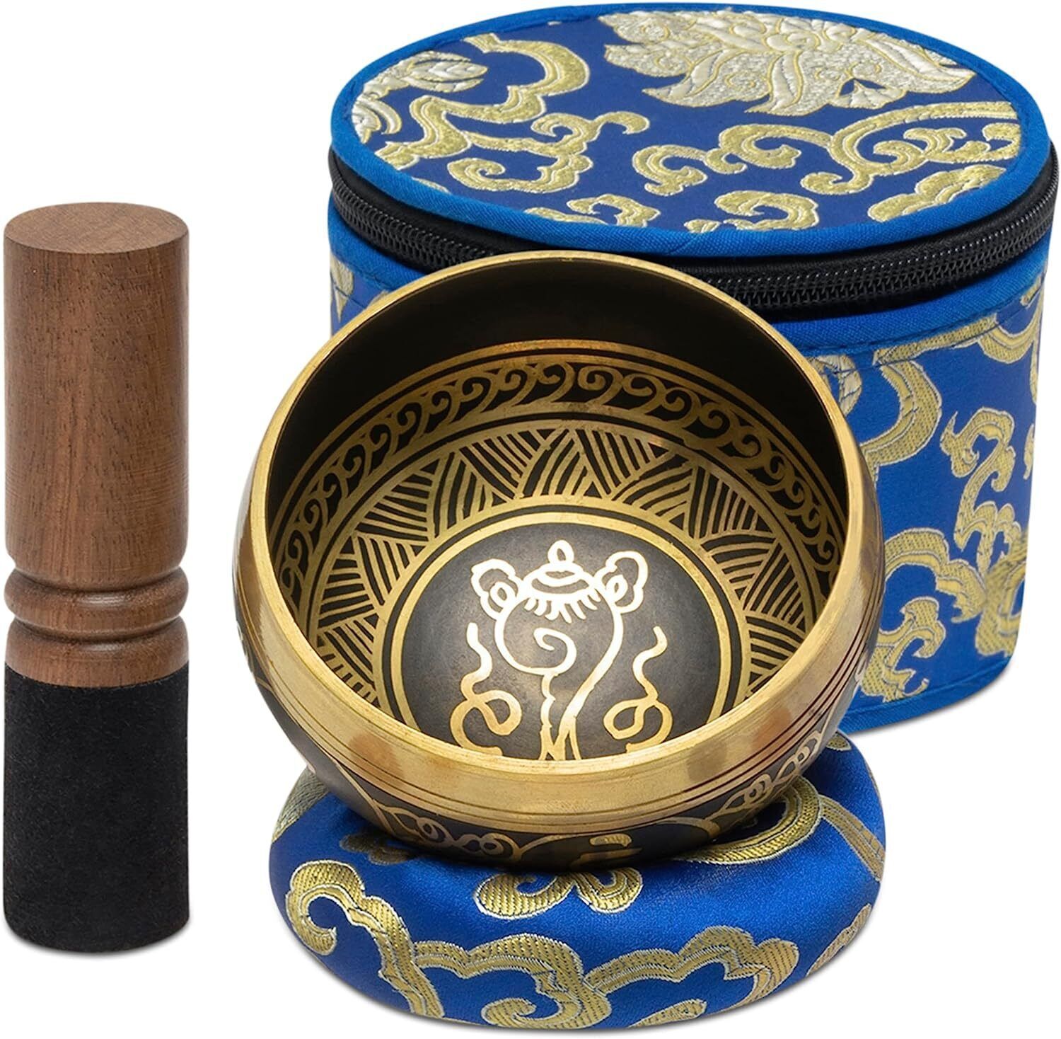 4" Tibetan Singing Bowl Set with Gift Case, Sound Bowl, Meditation Bowl, Nepal