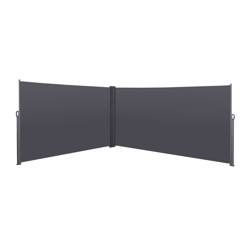 276" x 71''Waterproof & UV-Resistant Retractable Side Awning Grey