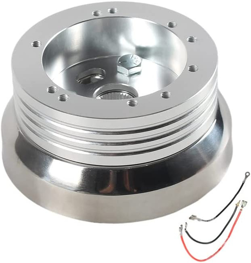 5 & 6 Hole Billet Steering Wheel Hub Adapter Silver