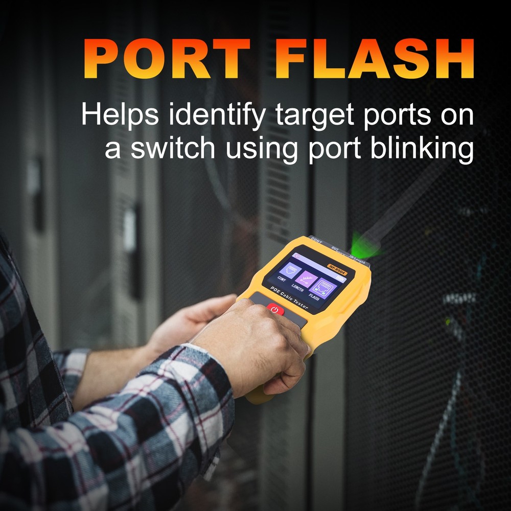 Ethernet Cable Tester CAT6 Port Flash LAN Cable Tester For Installation