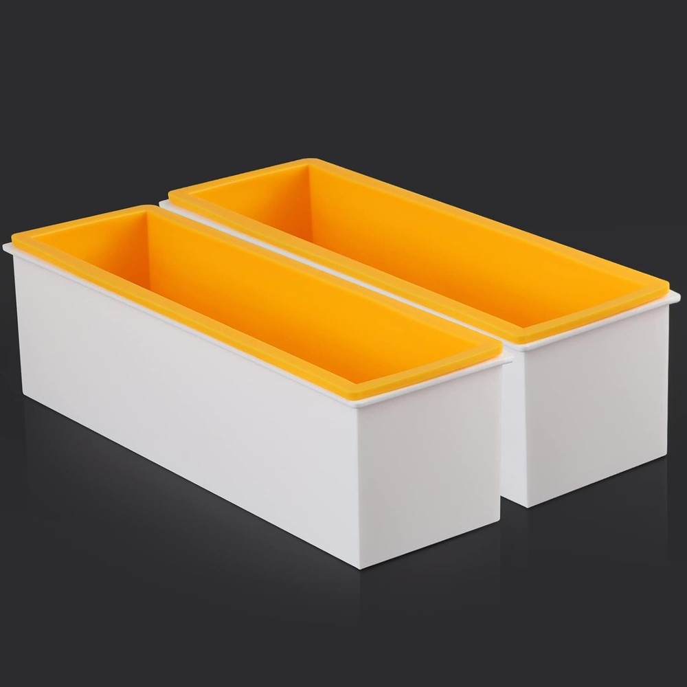 Loaf Soap  with Plastic Box, Flexible Silicone Rectangular , Swirl