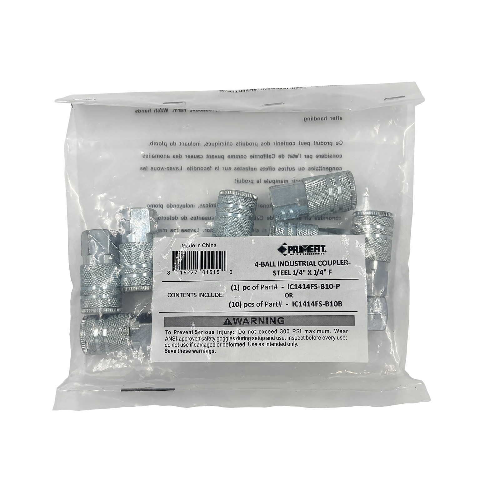 10PACK - I/M Industrial Style Air Quick Coupler 1/4" x 1/4" Female NPT - Steel