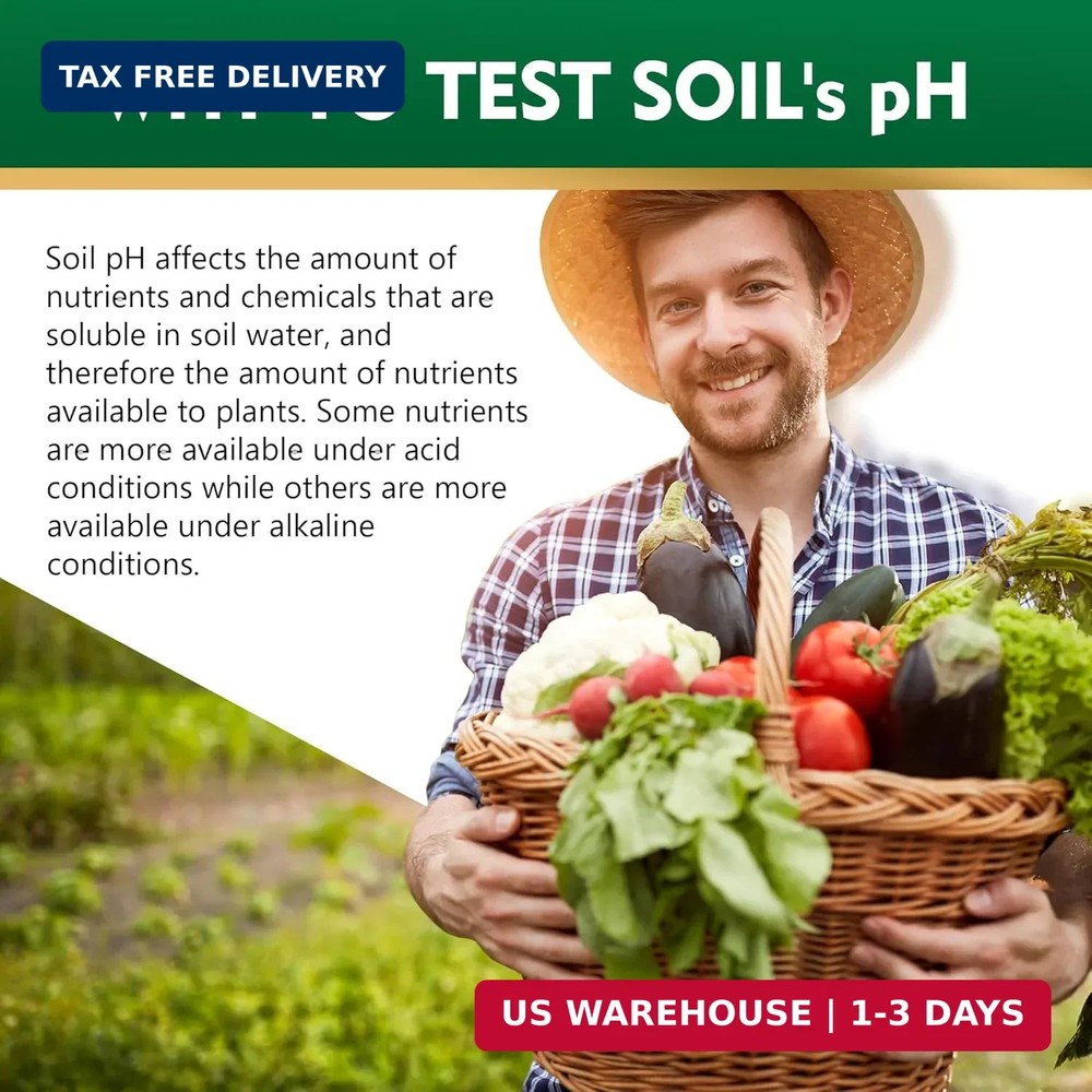 Soil pH Test Kit，125 Soil pH Test Strips- (3-9 Range) Quick & Accurate Soil Test