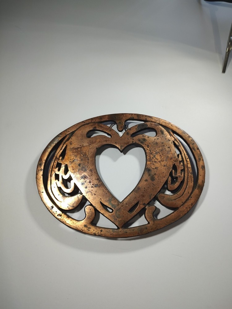 Trivet: Counter Saver Copper Heart Shaped Center