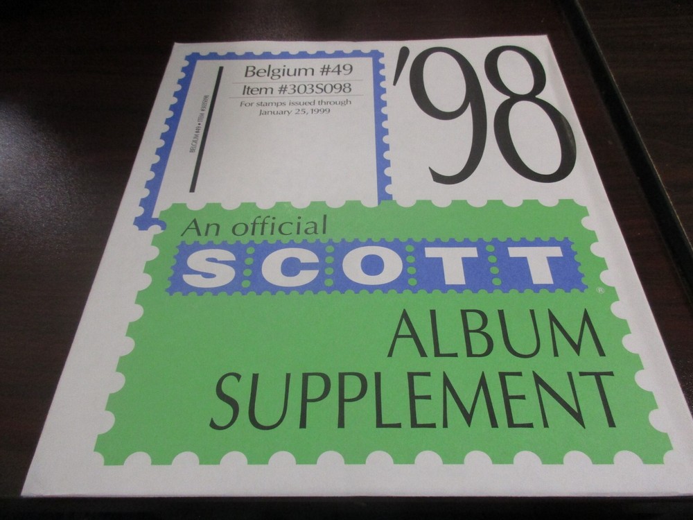 "SCOTT" BELGIUM #49  1998  ALBUM SUPPLEMENT W/FREE SHIPPING!!!
