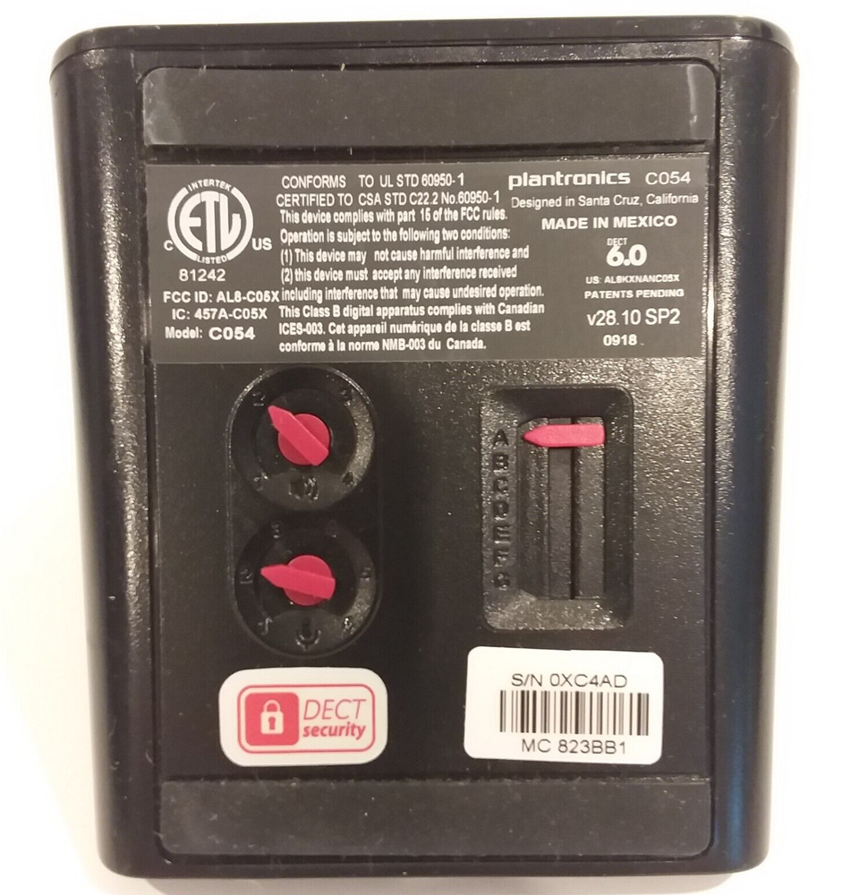 Plantronics C054 DECT 6.0 Charging Cradle Stand Base + Power Adapter for CS540