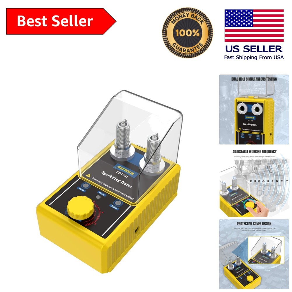 Car Spark Plug Tester with Protective Cover - Analyzes 12V Ignition Performance