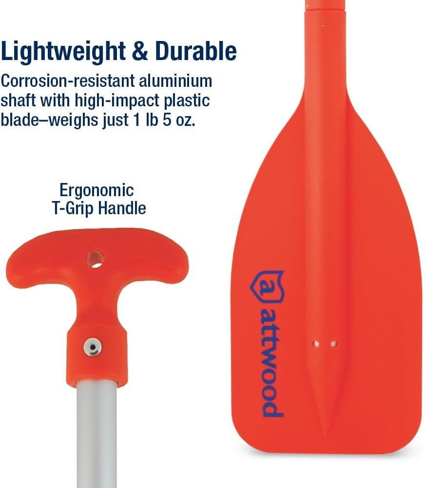 Emergency Telescoping Paddle for Boating, Orange
