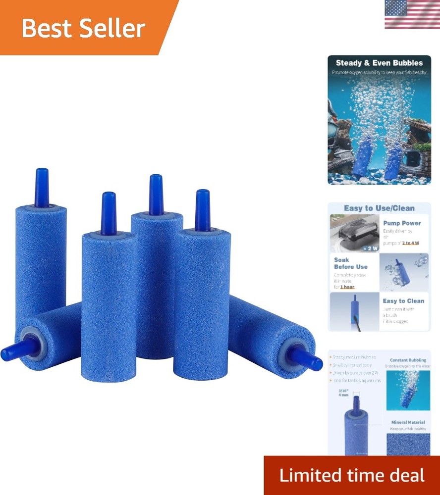 Space-Saving 2-Inch Airstone Diffusers - Ideal for Small Fish Tanks & Gardens