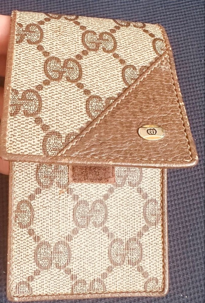 Gucci Cigarette Case Leather Logo Box New