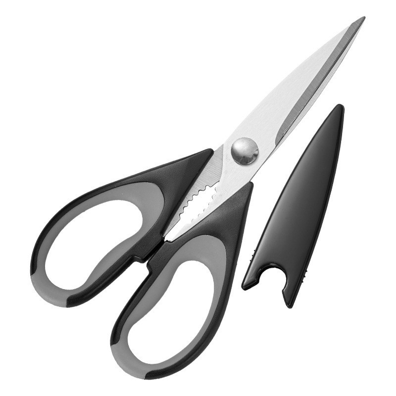 Kitchen Scissors Stainless Steel with Sheath Cuts Bones Opens Bottle Caps USShip