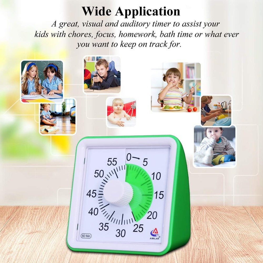 AIMILAR 60 Minute Visual Timer-Silent Timer Time Management Tool for Classroom