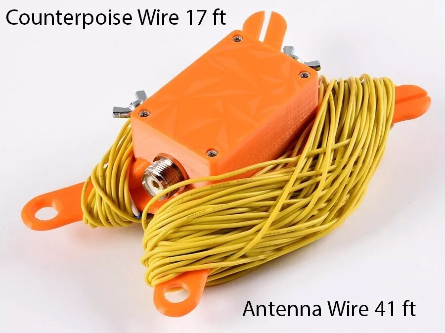 Random Wire Antenna with integrated winder 80-10 m. Ready to deploy