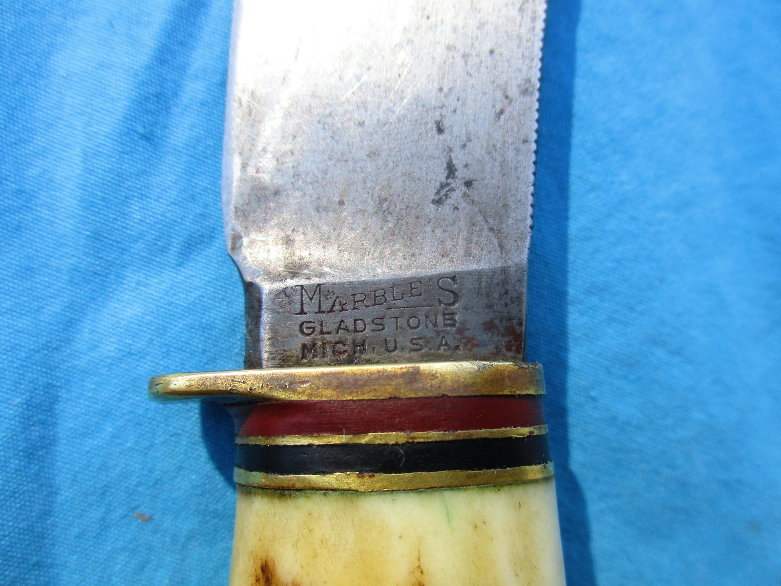 Vintage Marbles Stag Woodcraft Knife (As Is) w/ Aftermarket Sheath