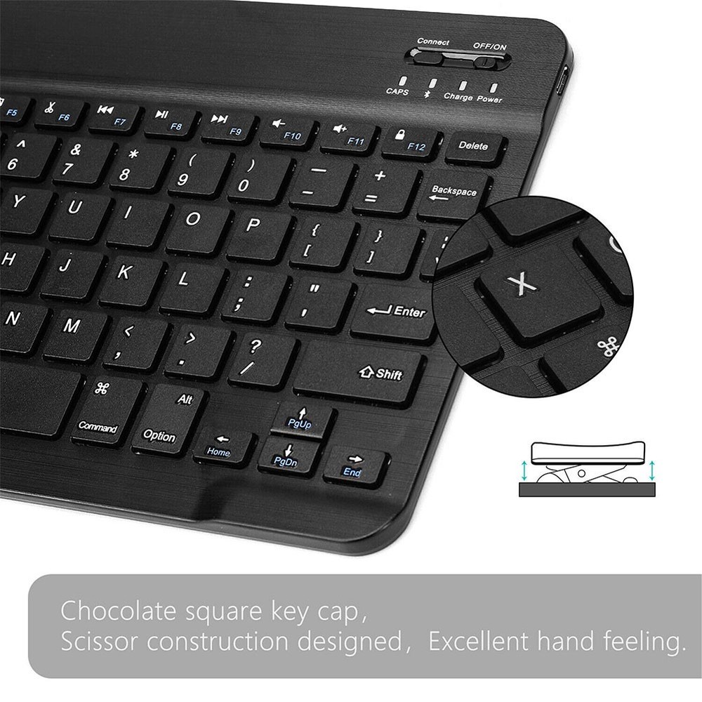 Ultra-Thin Wireless Bluetooth Keyboard For Windows PC Mac iPhone Phone Tablet