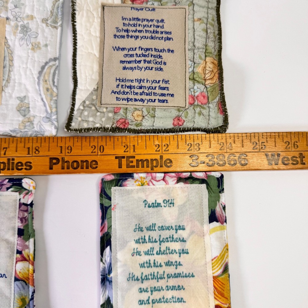 6 Handcrafted Prayer Quilts Unique lot