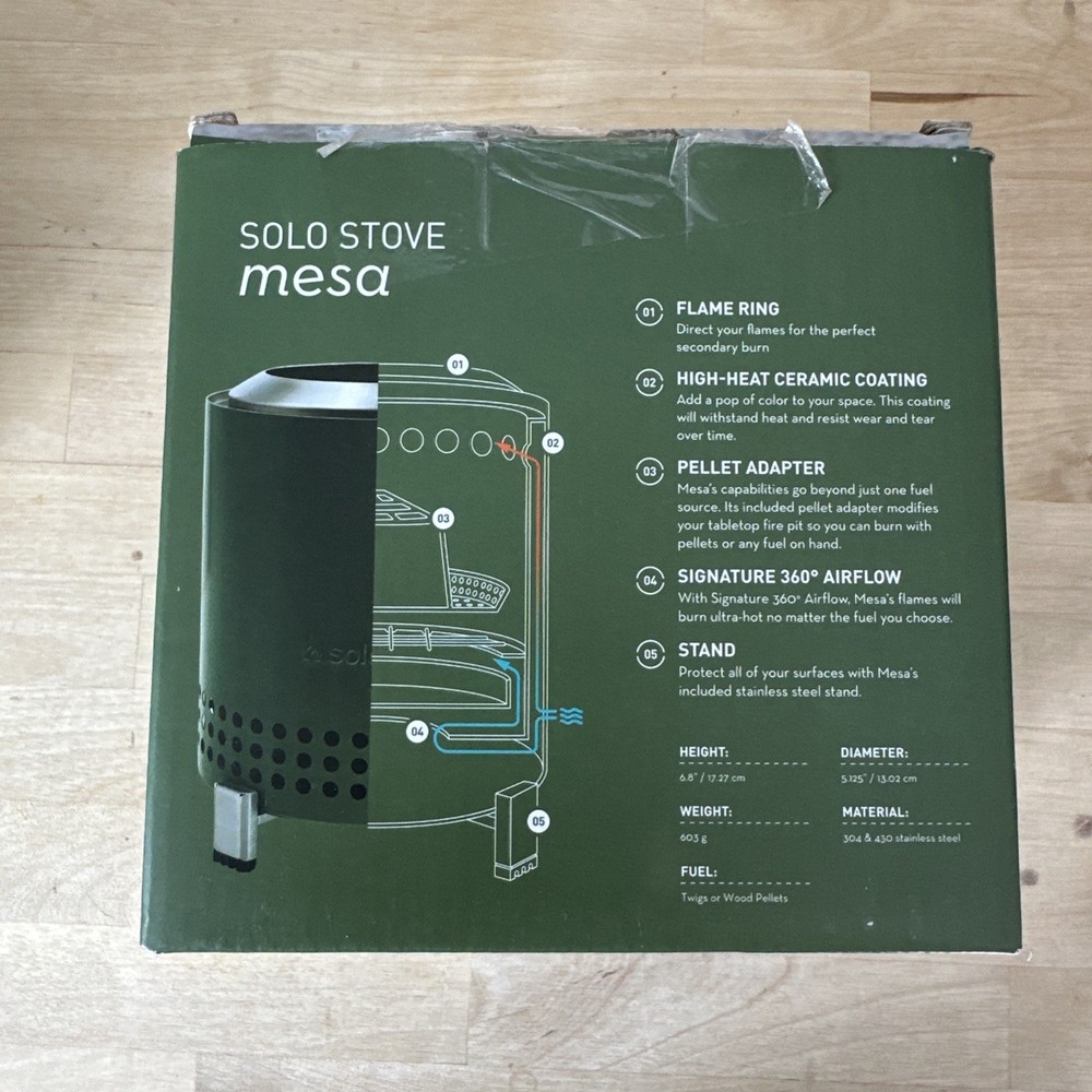 Solo Stove Mesa Smokeless Tabletop Fire Pit- deep olive green