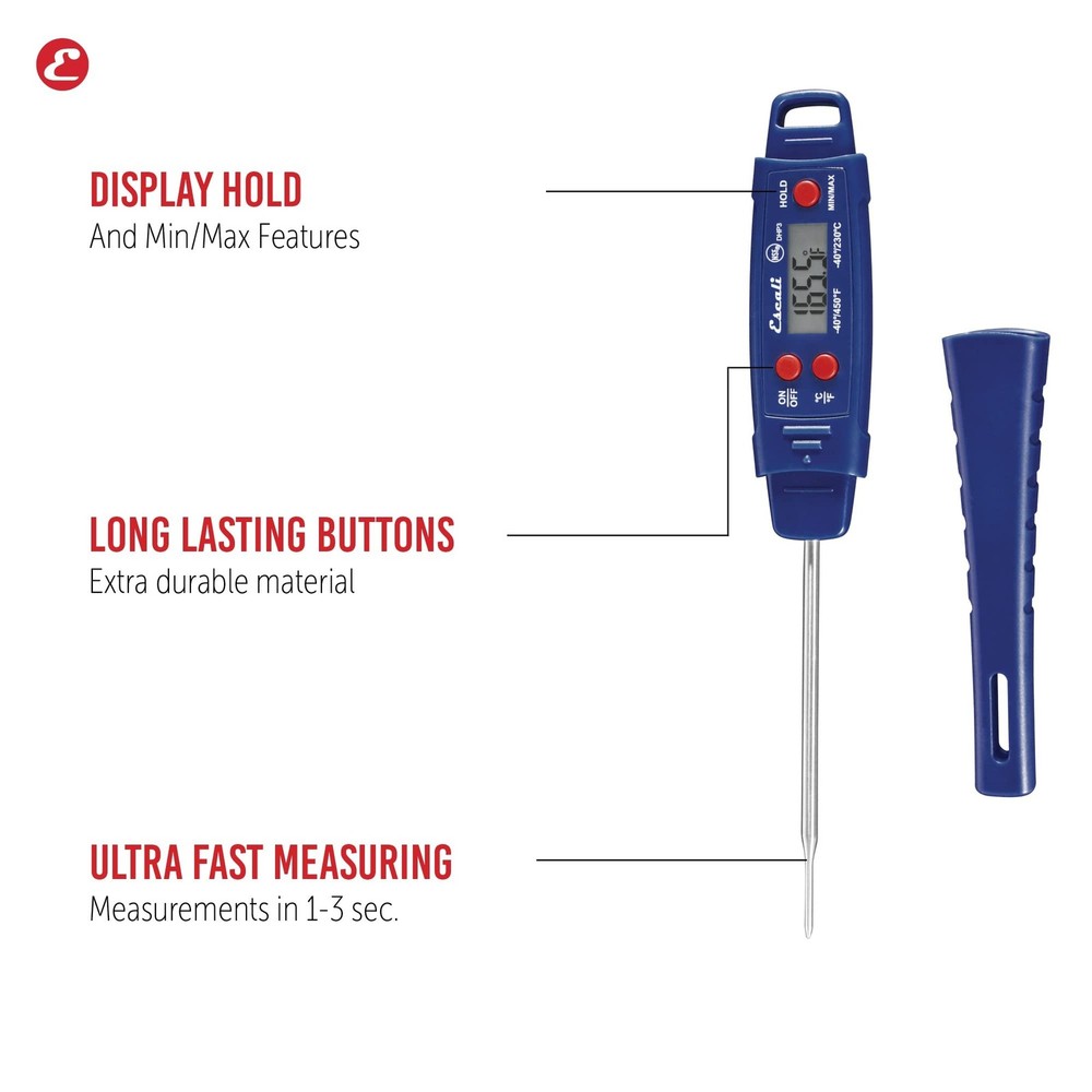 Escali DHP3 Advanced Digital Waterproof Meat Thermometer, Temperature Hold, P...