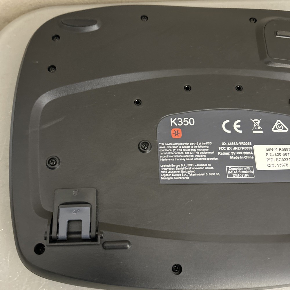 Logitech K350 Ergonomic Keyboard And Wireless Mouse USB Receiver