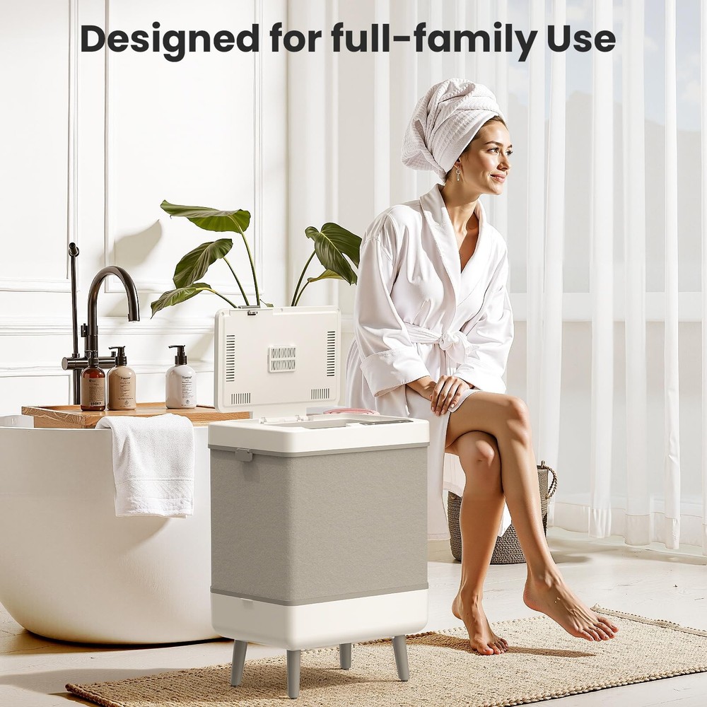 Electactic Towel Warmer for Bathroom, 35L Large Foldable, White