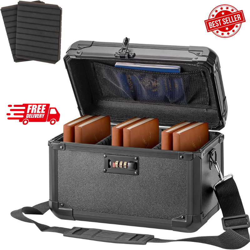 Aluminum Alloy Lock Box with Code, Lockable Storage Box for Medicine, Cash, Phon