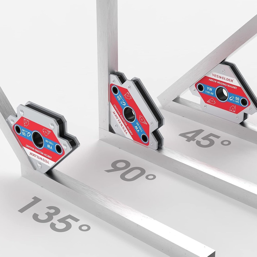 4-Piece 50LB Magnetic Welding Holders, Iron, Multi-Angle, Durable, Compact
