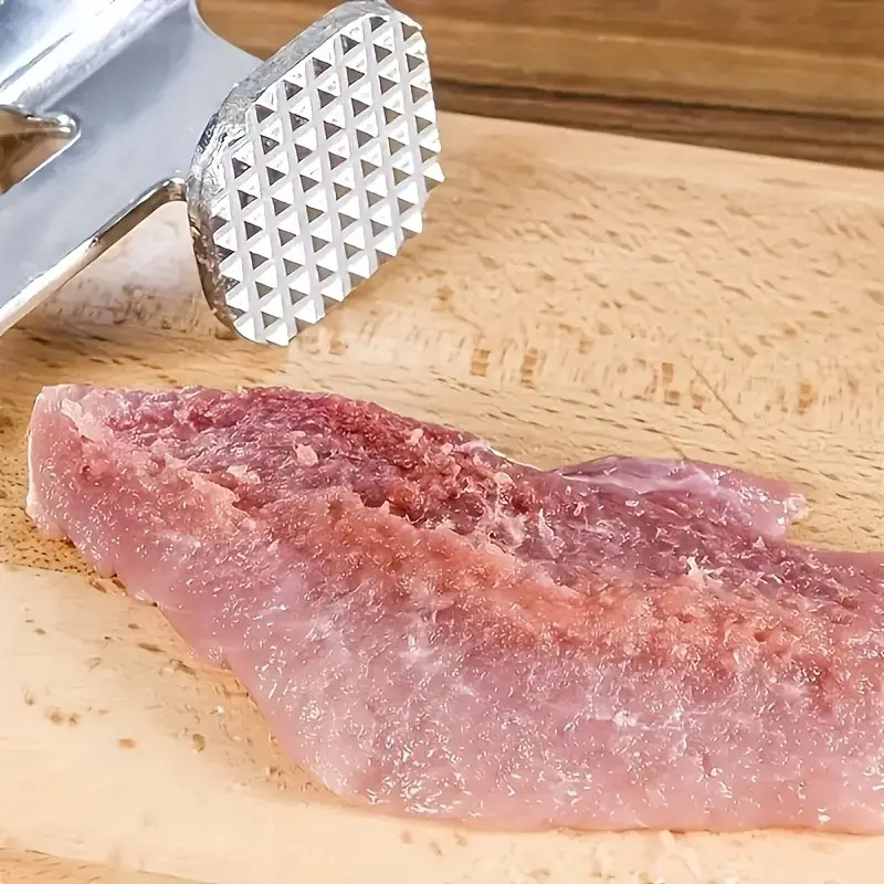 Double Side Beaf Steak Mallet Meat Tenderizer Hammer Kitchen Pounder Tool 7.68In
