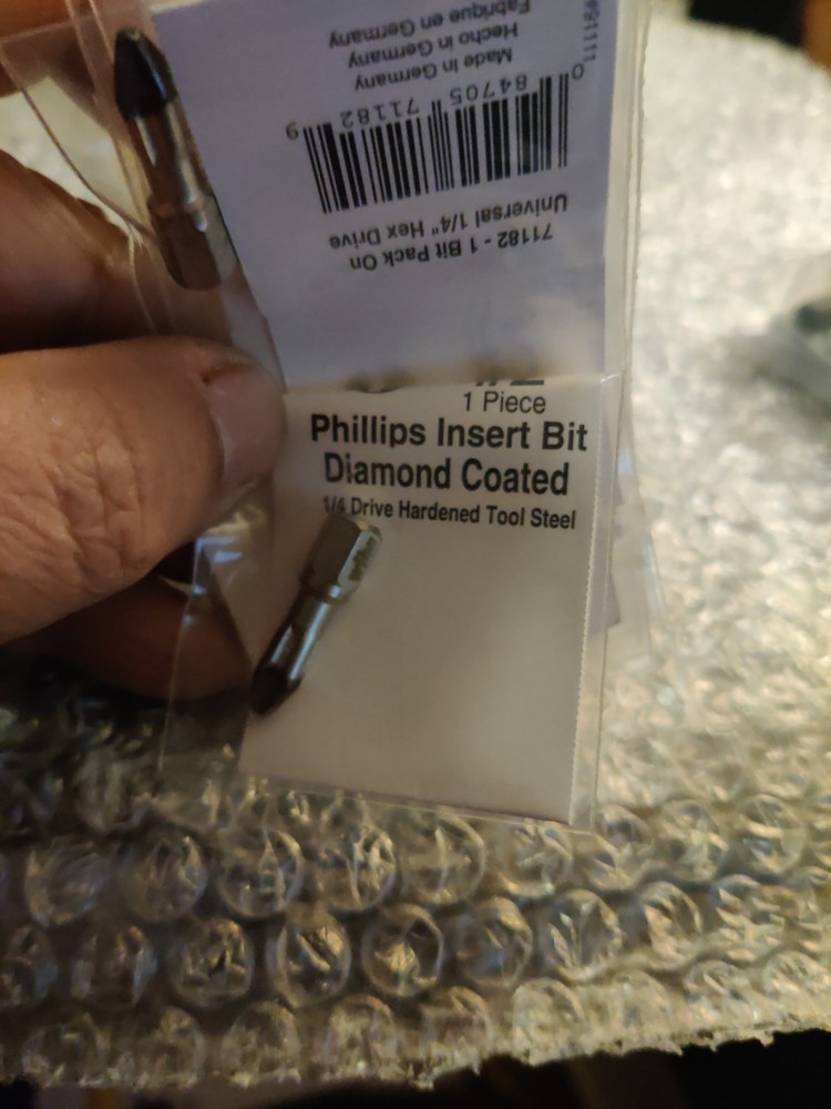 Wiha 71182 Phillips Diamond Insert Bit #2 x 25mm Germany
