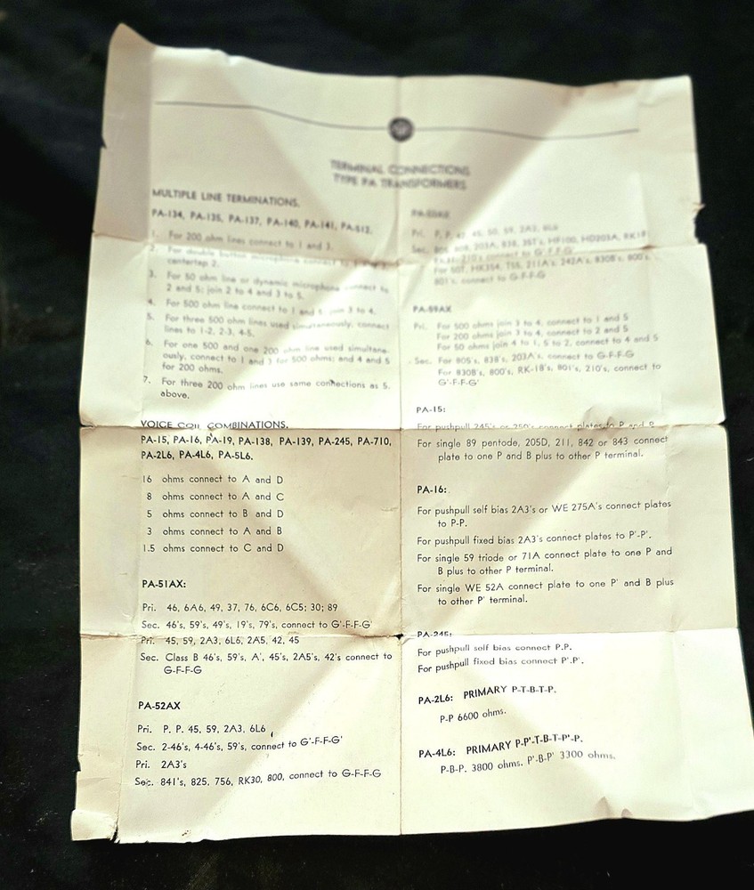 📦 NOS UTC PA-2L6 Transformer – Type A Line Transformer – May 1961 (FE1 Code)